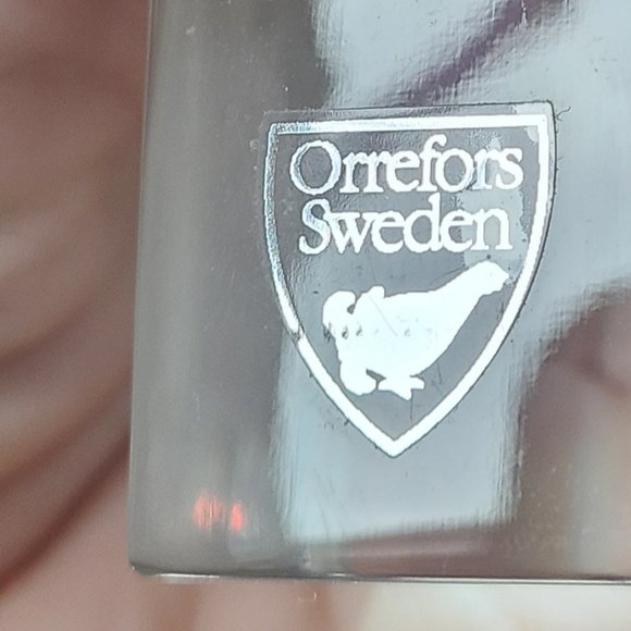 Orrefors Sweden abstract shape clear glass crystal candleholder/candlestick. - Picture 8 of 9